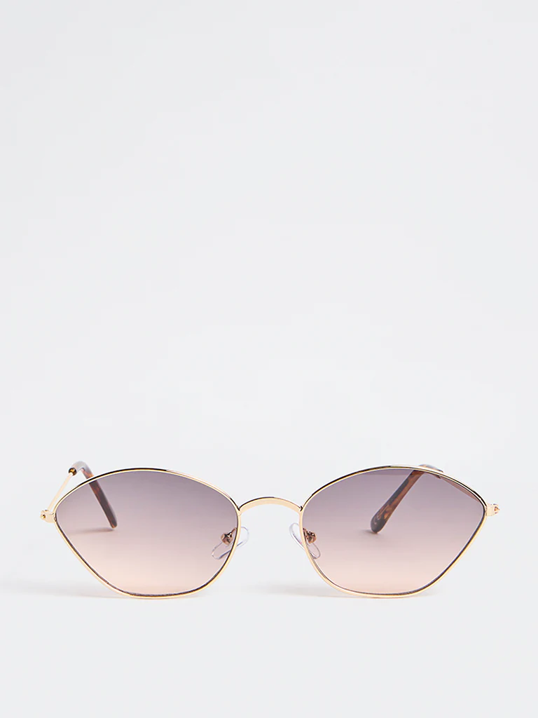 Westside Accessories Gold Angular Sunglasses