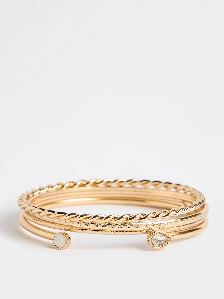 Westside Accessories Gold Bangles - Pack of 4
