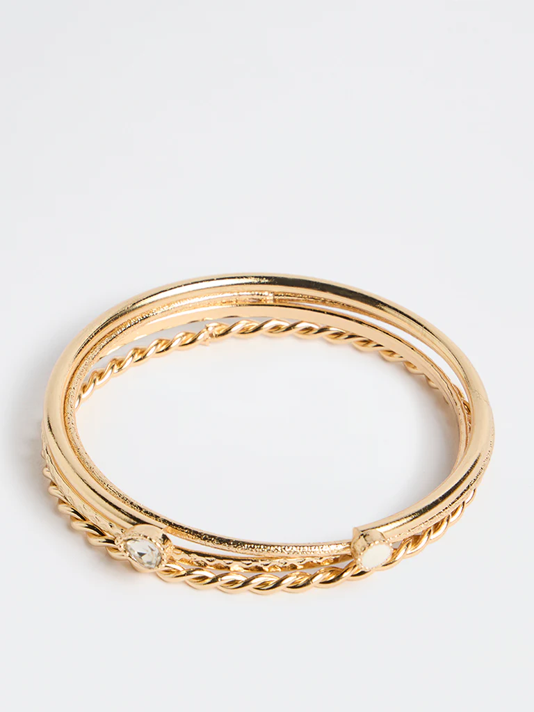 Westside Accessories Gold Bangles - Pack of 4 - Image 2