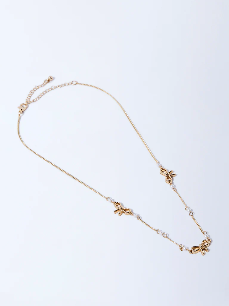 Westside Accessories Gold Bow Design Necklace - Image 2