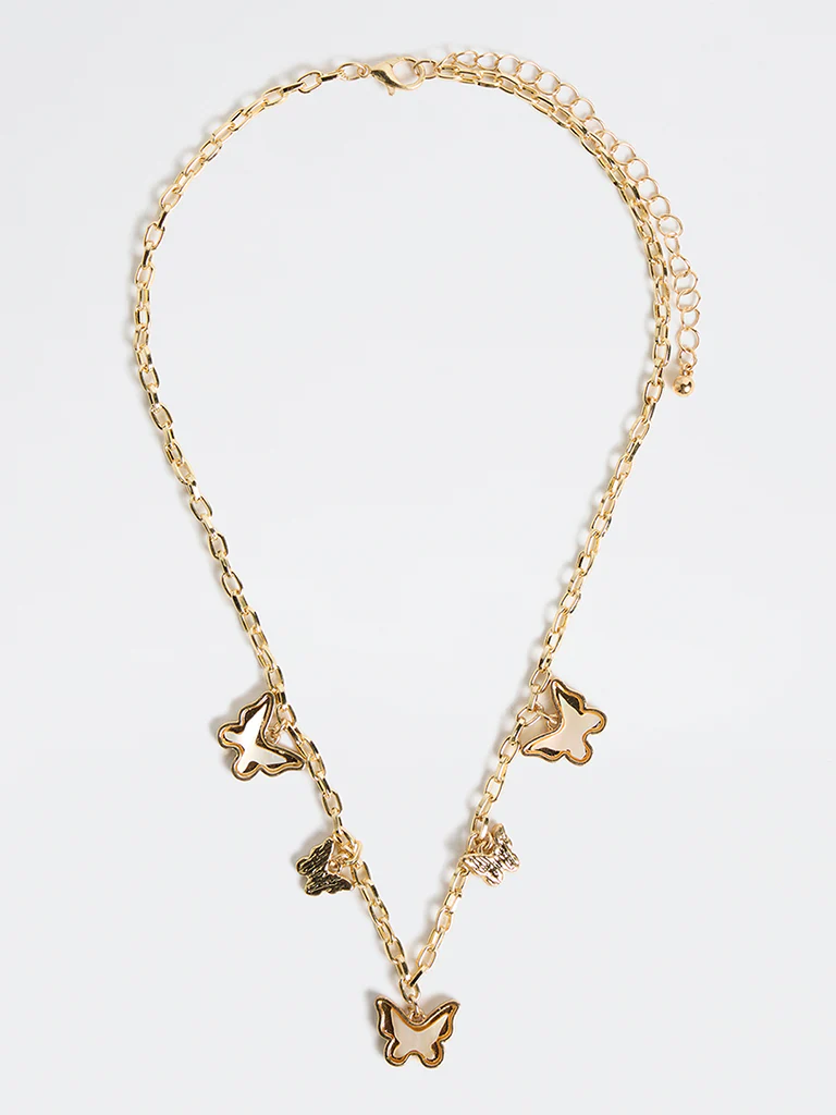 Westside Accessories Gold Butterfly Charm Necklace