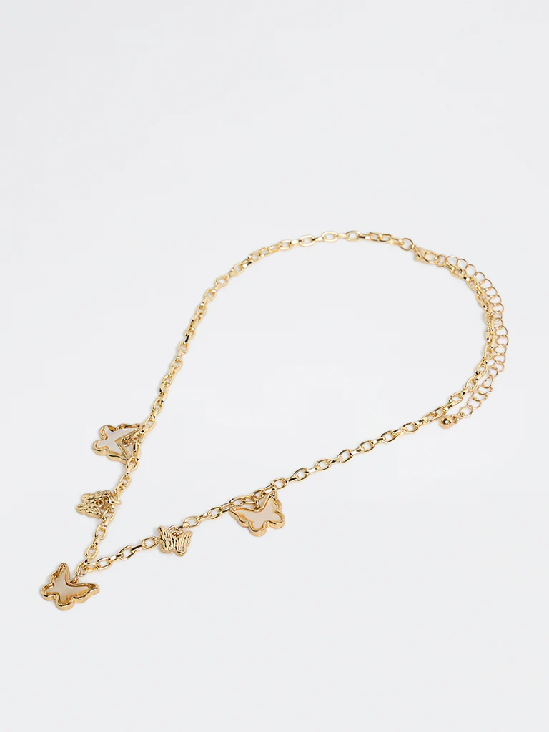 Westside Accessories Gold Butterfly Charm Necklace - Image 2