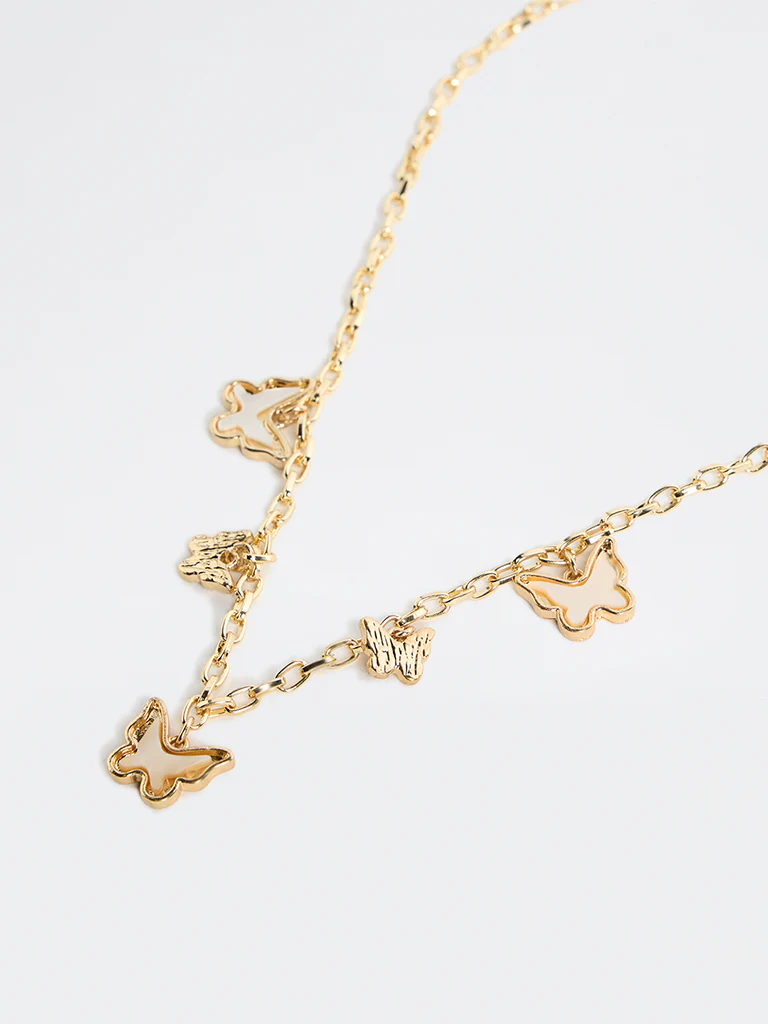 Westside Accessories Gold Butterfly Charm Necklace - Image 3