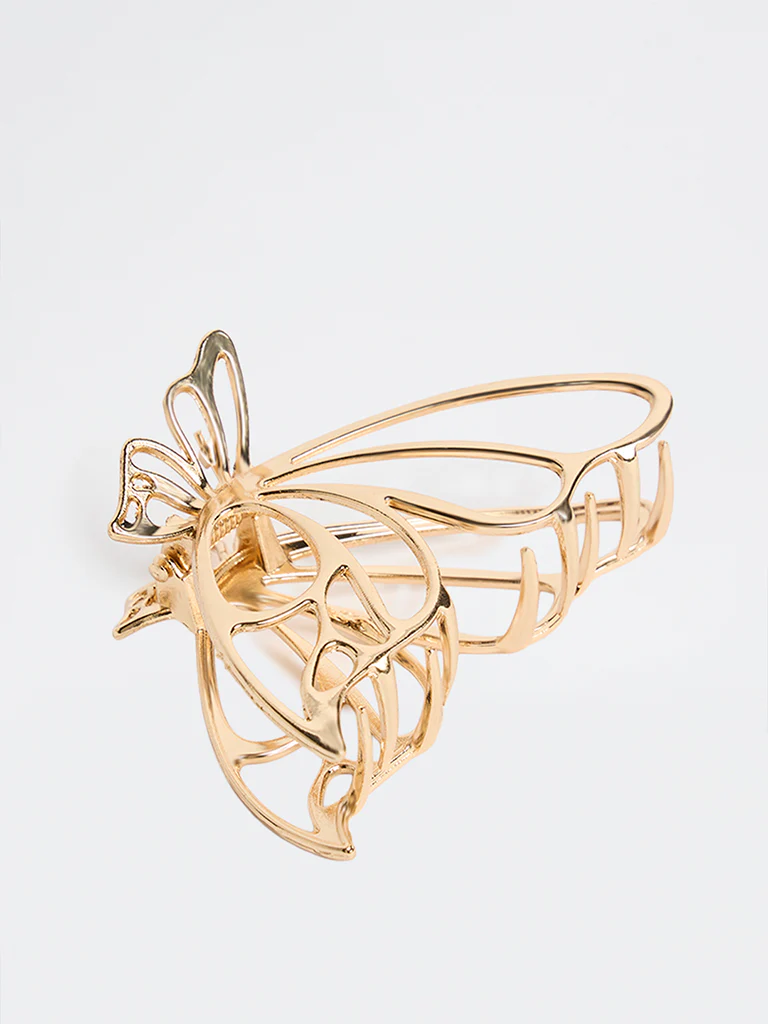 Westside Accessories Gold Butterfly-Design Claw Clip - Image 2