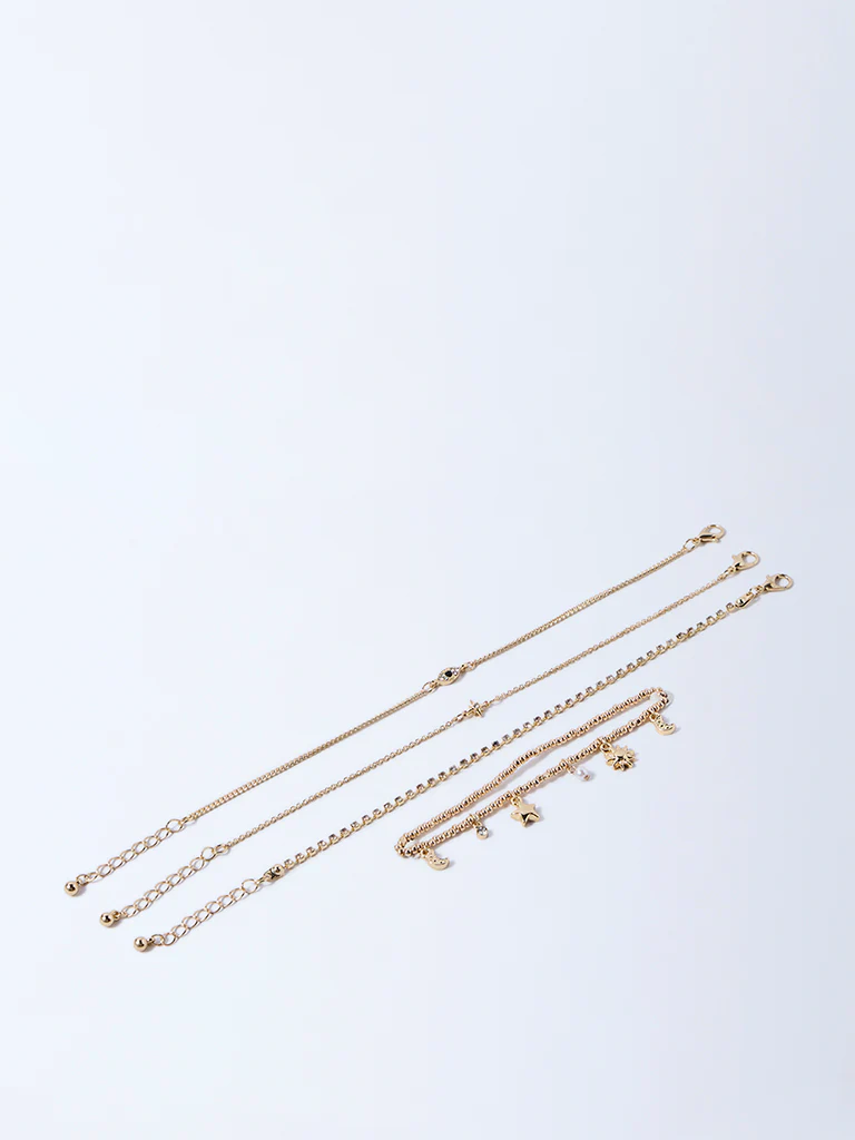 Westside Accessories Gold Celestial Stack Bracelet - Pack of 4 - Image 2