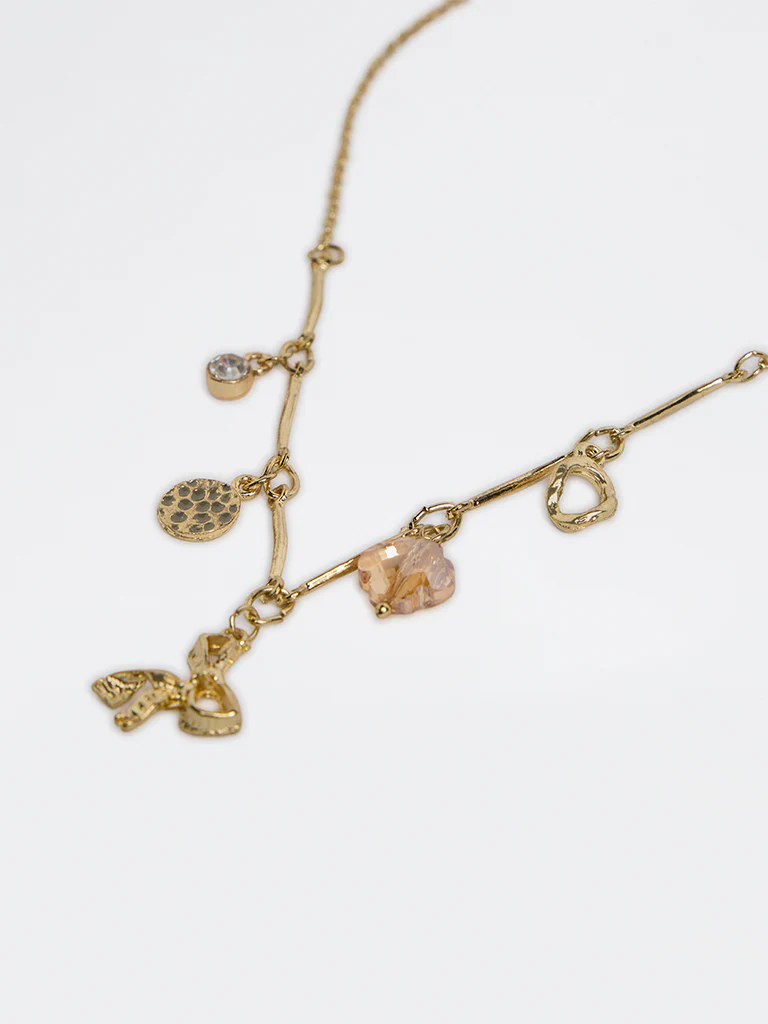 Westside Accessories Gold Charm Detailed Gold Necklace - Image 3