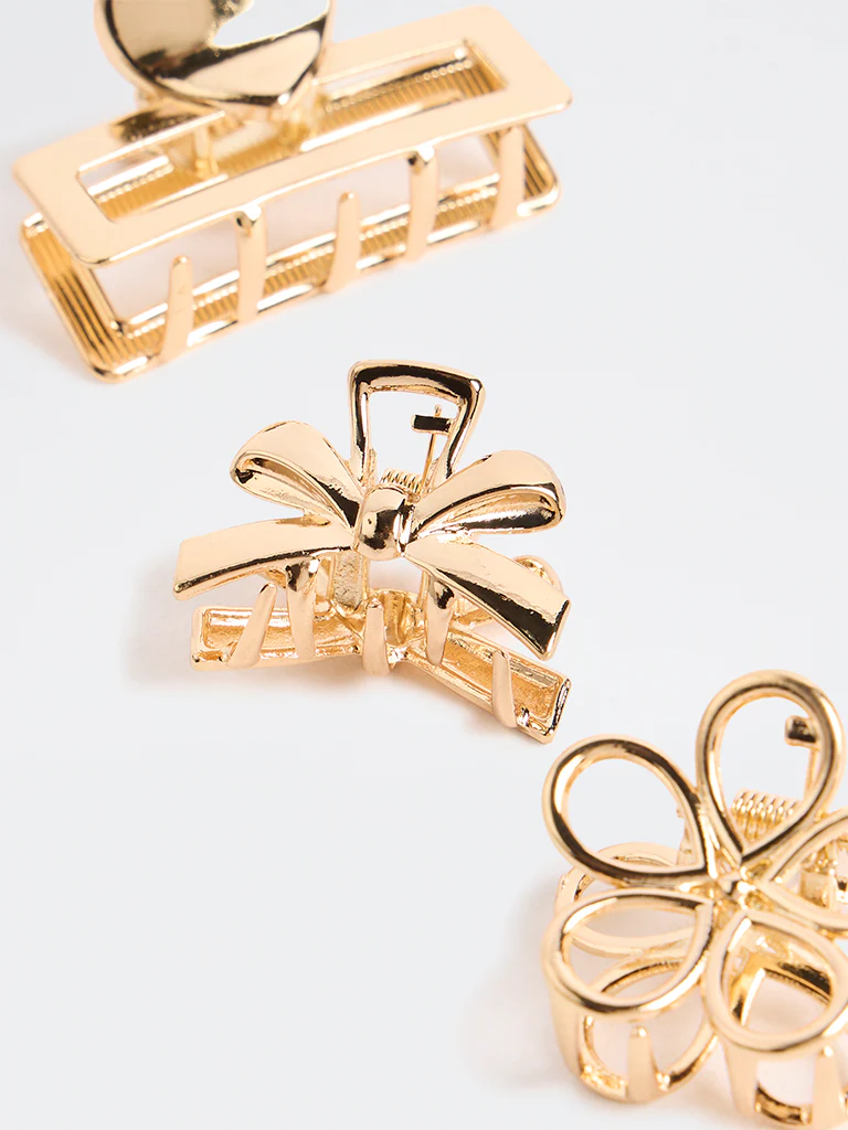 Westside Accessories Gold Claw Clips - Pack of 3 - Image 3