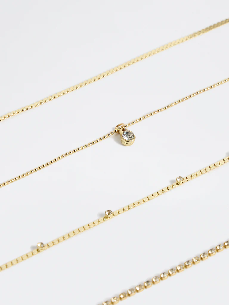 Westside Accessories Gold Dainty Chain Bracelets - Pack of 4 - Image 3