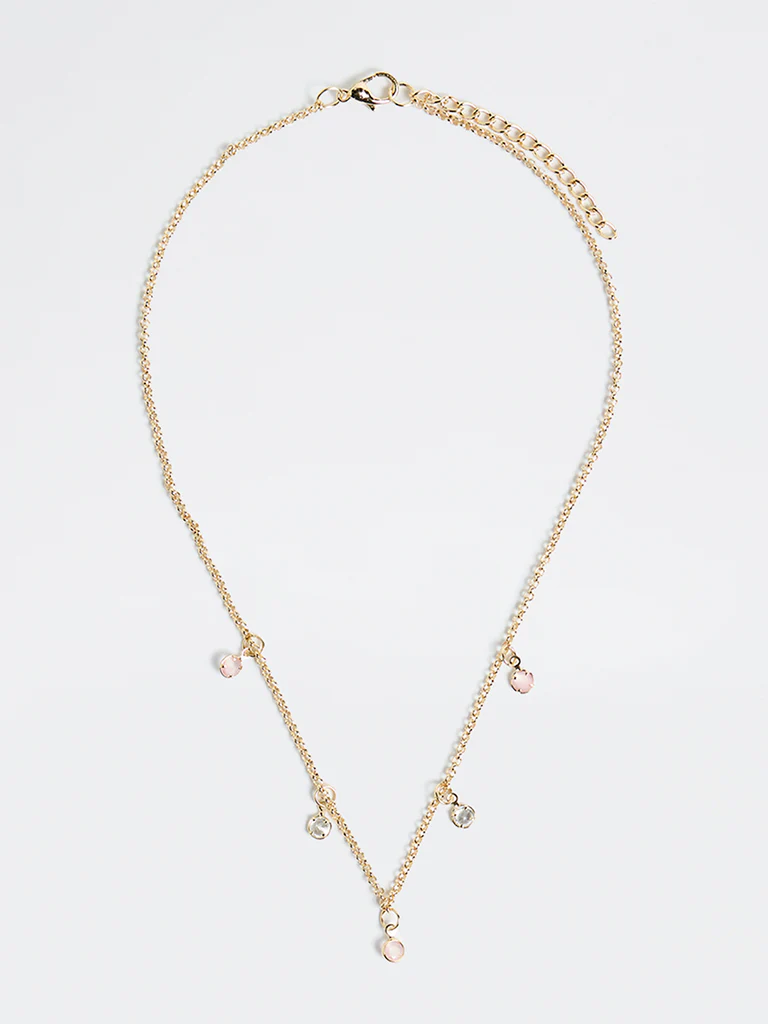 Westside Accessories Gold Dainty Stone Necklace
