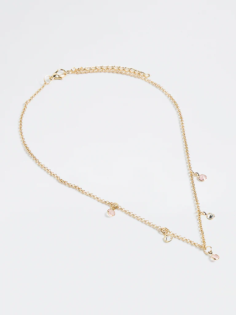 Westside Accessories Gold Dainty Stone Necklace - Image 2