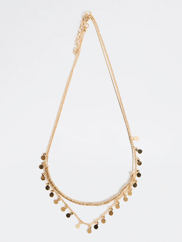 Westside Accessories Gold Disc Necklaces - Pack of 2