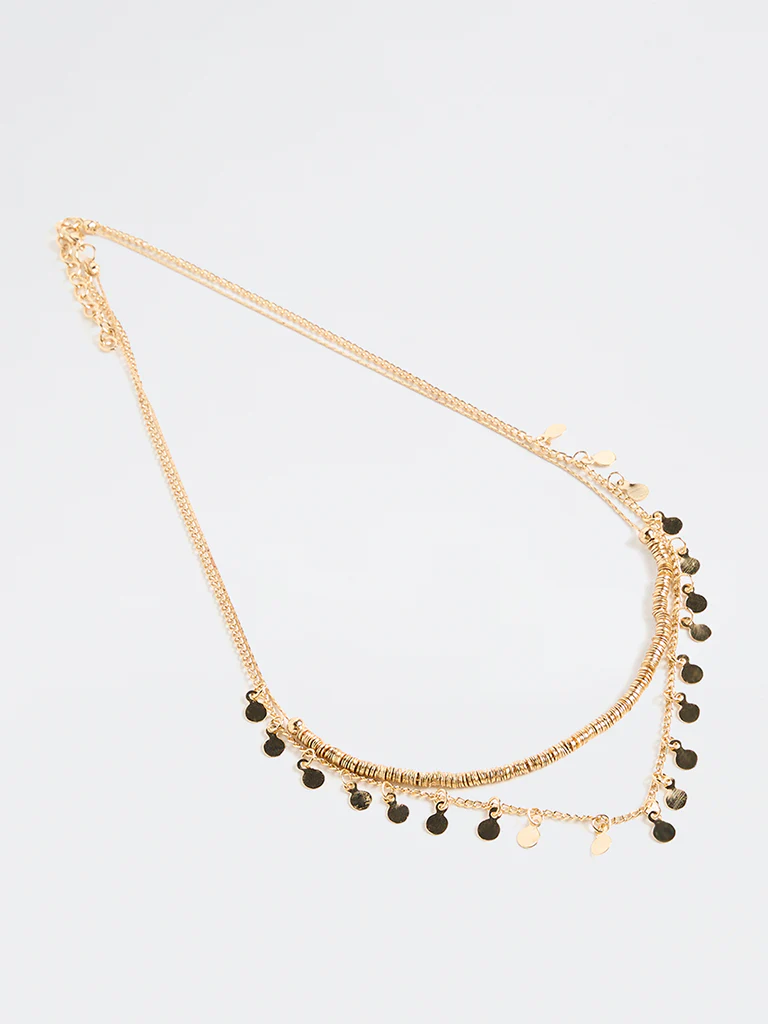 Westside Accessories Gold Disc Necklaces - Pack of 2 - Image 2