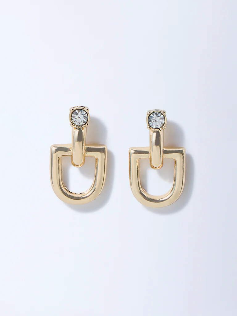 Westside Accessories Gold Fancy Stone Earrings