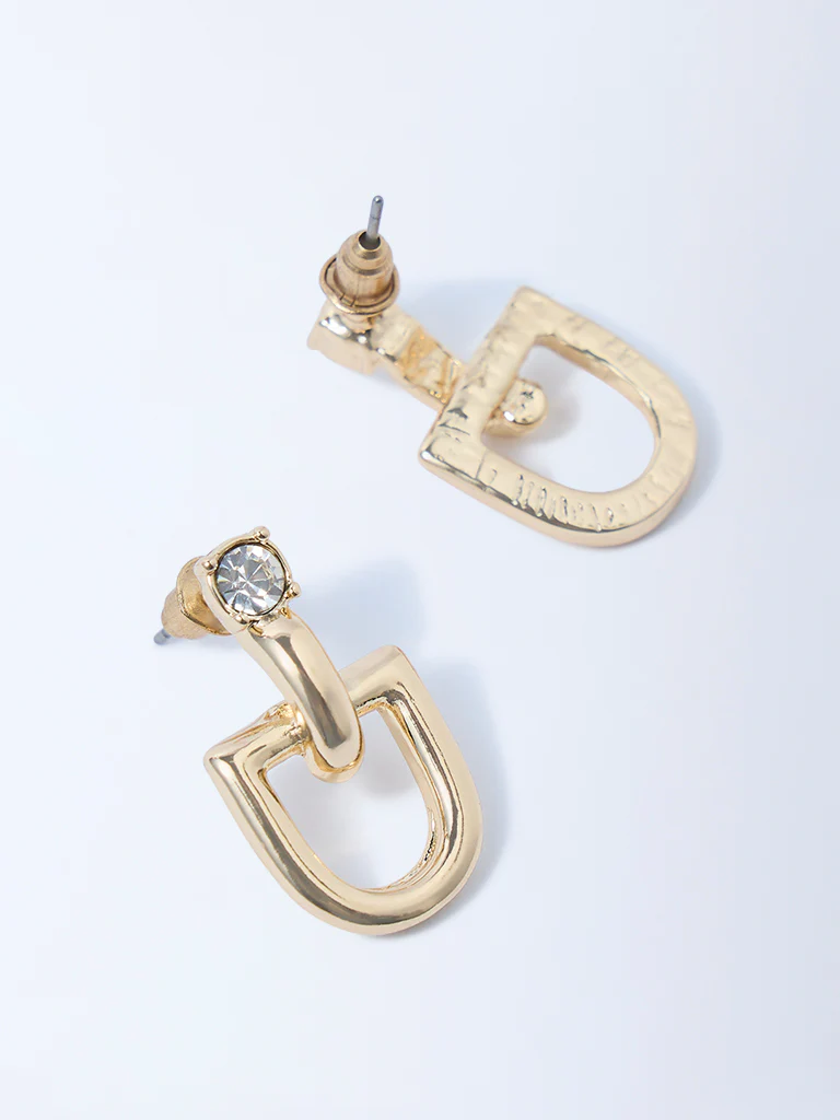 Westside Accessories Gold Fancy Stone Earrings - Image 2