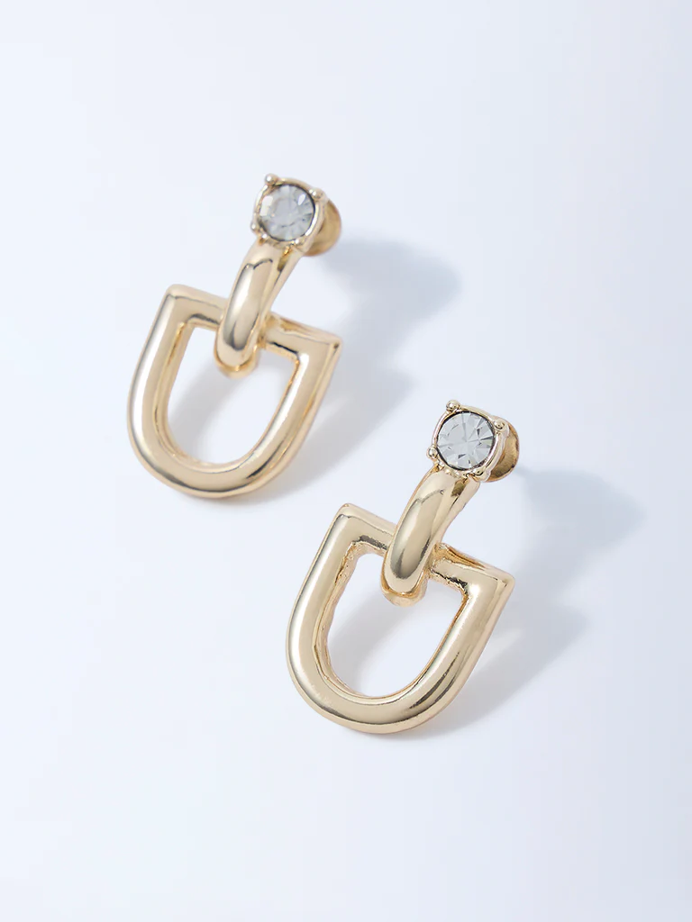 Westside Accessories Gold Fancy Stone Earrings - Image 3