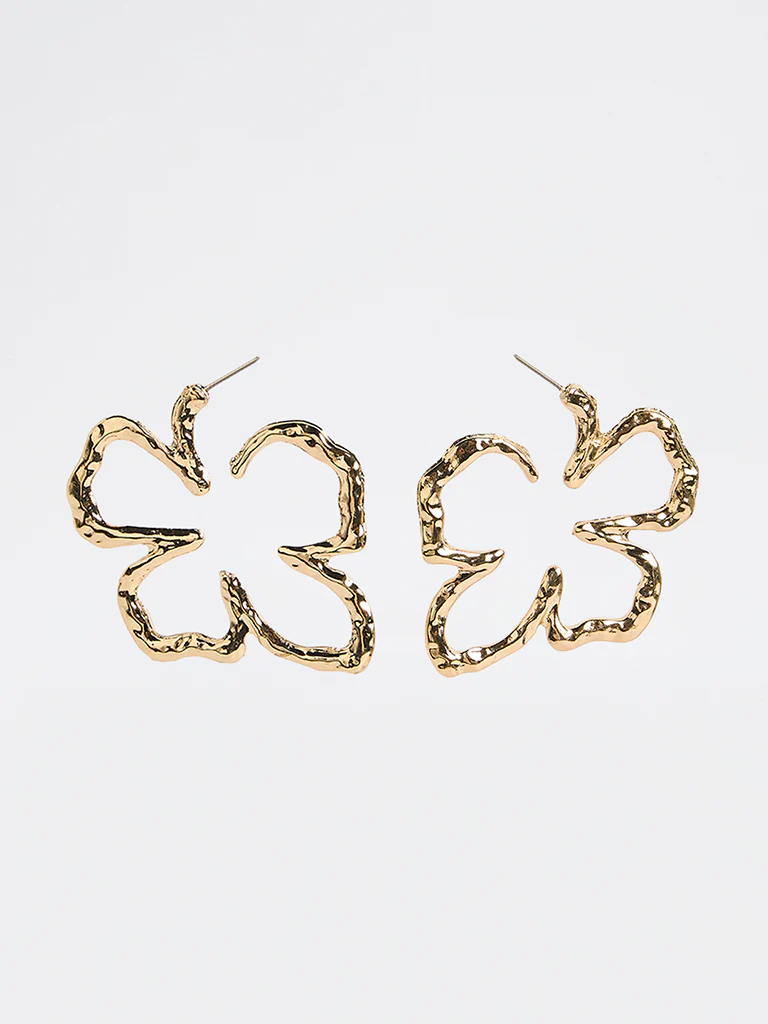 Westside Accessories Gold Floral Earrings