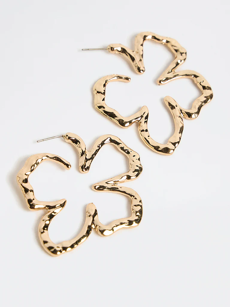 Westside Accessories Gold Floral Earrings - Image 2