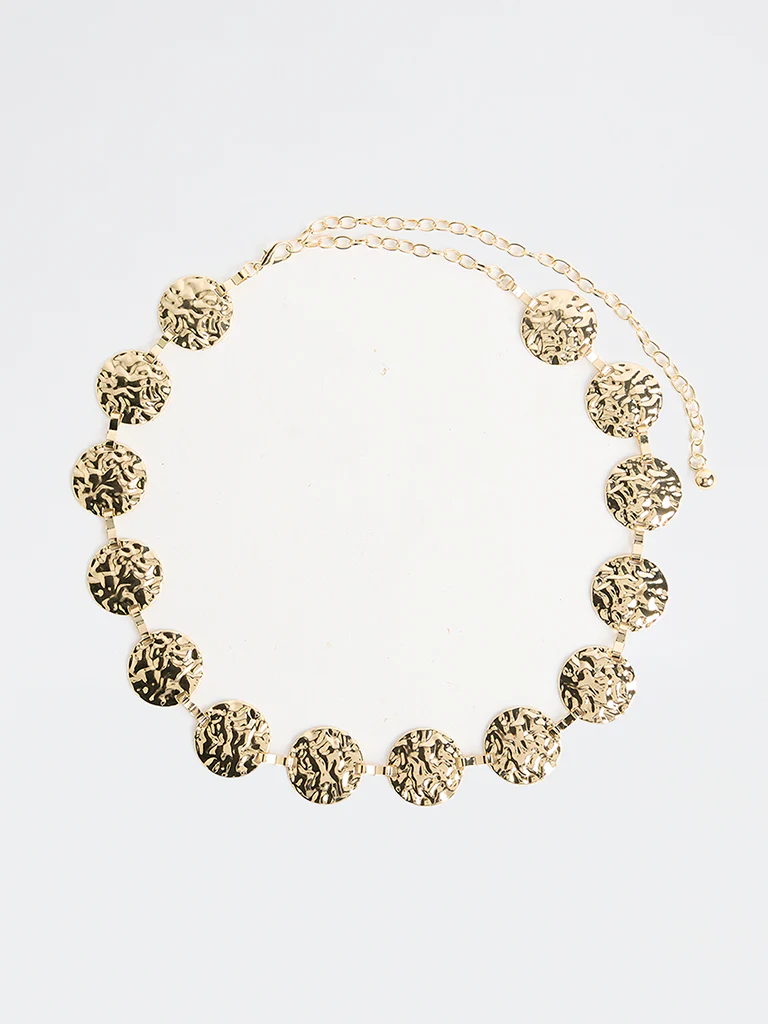 Westside Accessories Gold Hammered Coin Belt
