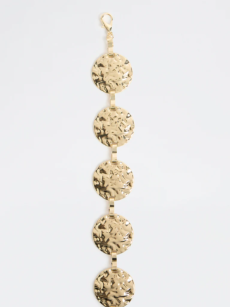 Westside Accessories Gold Hammered Coin Belt - Image 2
