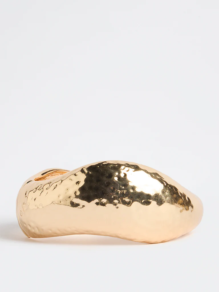 Westside Accessories Gold Hammered Hinged Bracelet