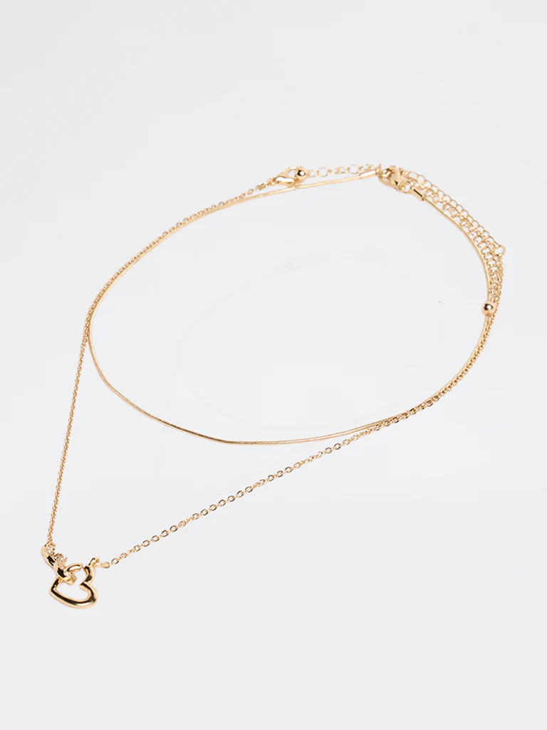 Westside Accessories Gold Heart and Infinity Pendant Necklace - Pack of 2 - Image 2