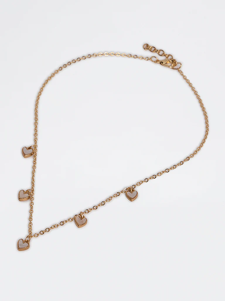 Westside Accessories Gold Heart Charm Gold Necklace - Image 2