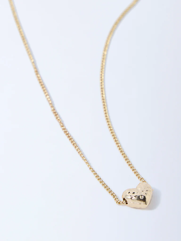 Westside Accessories Gold Heart Charm Necklace - Image 3