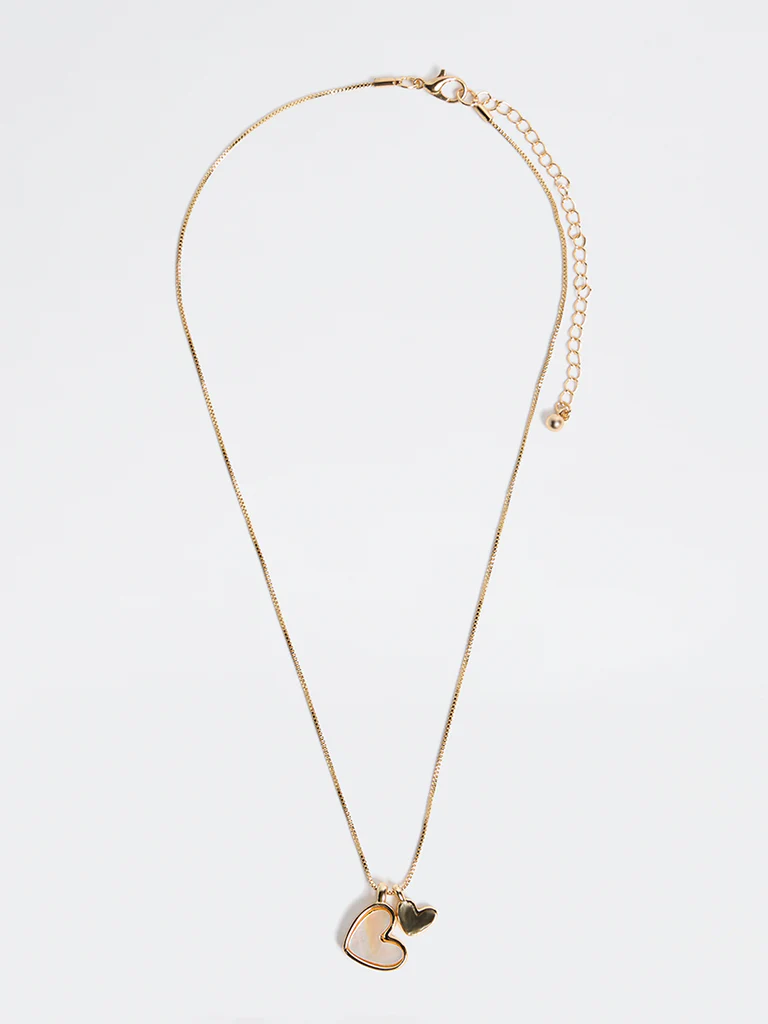Westside Accessories Gold Heart Charm Necklace