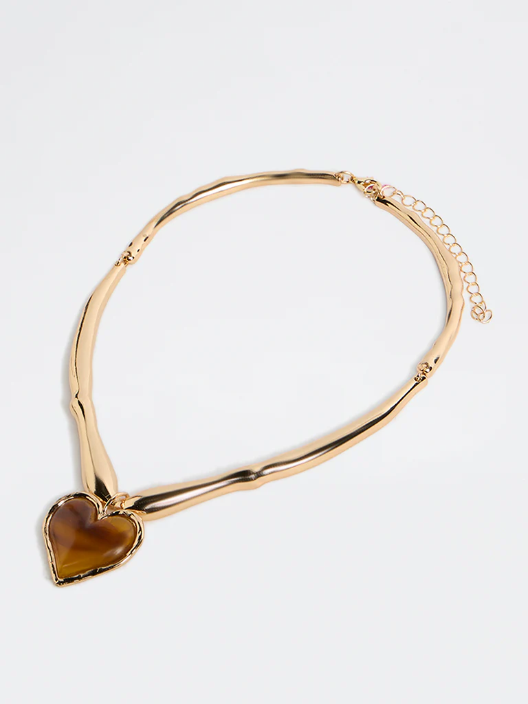 Westside Accessories Gold Heart Charm Necklace - Image 2