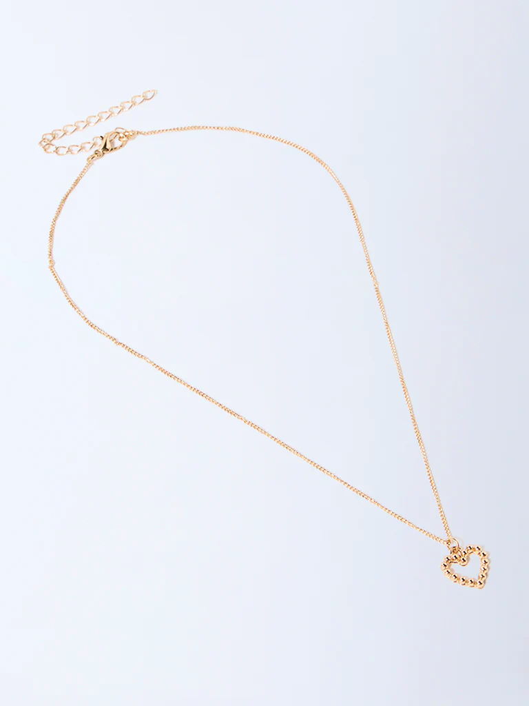 Westside Accessories Gold Heart Pendant Chain Necklace - Image 2