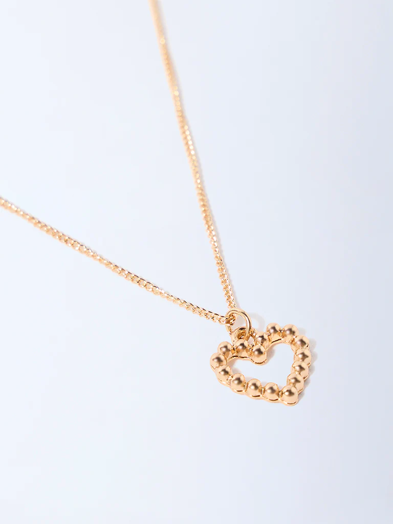 Westside Accessories Gold Heart Pendant Chain Necklace - Image 3