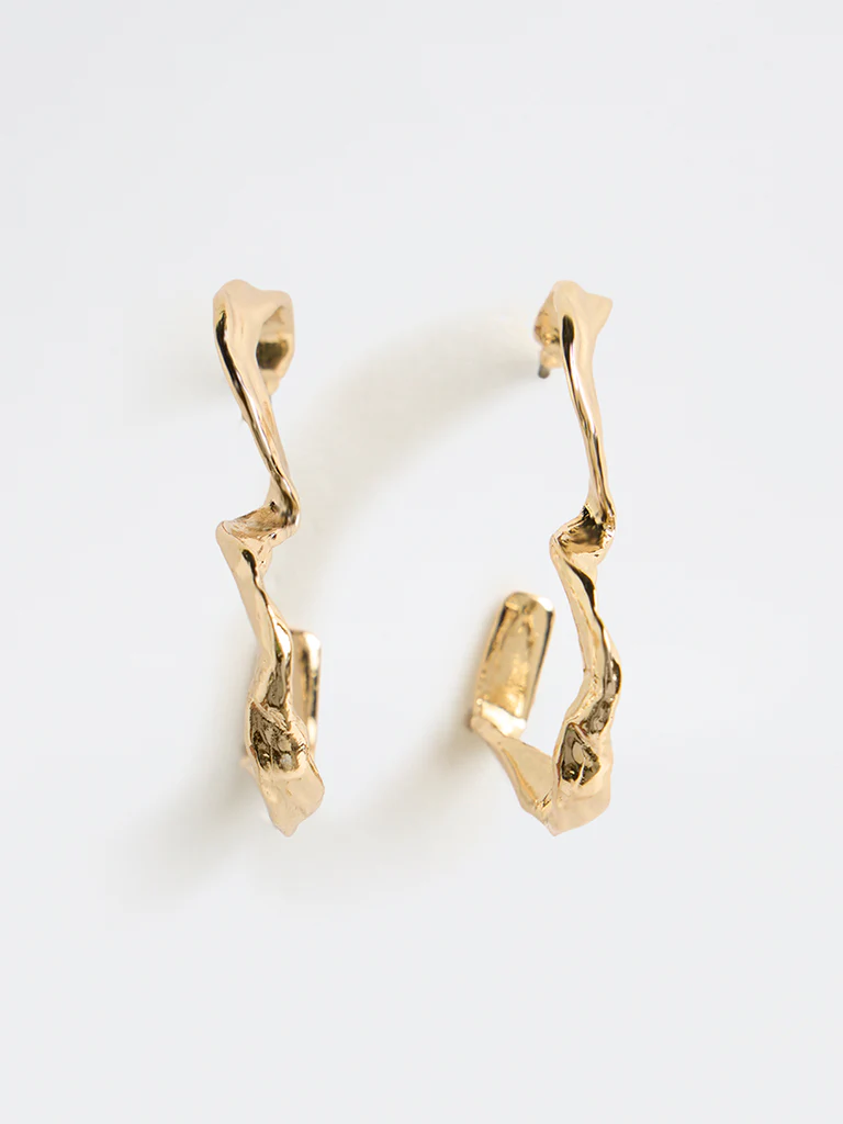 Westside Accessories Gold Heart-Shape Hoop Earrings