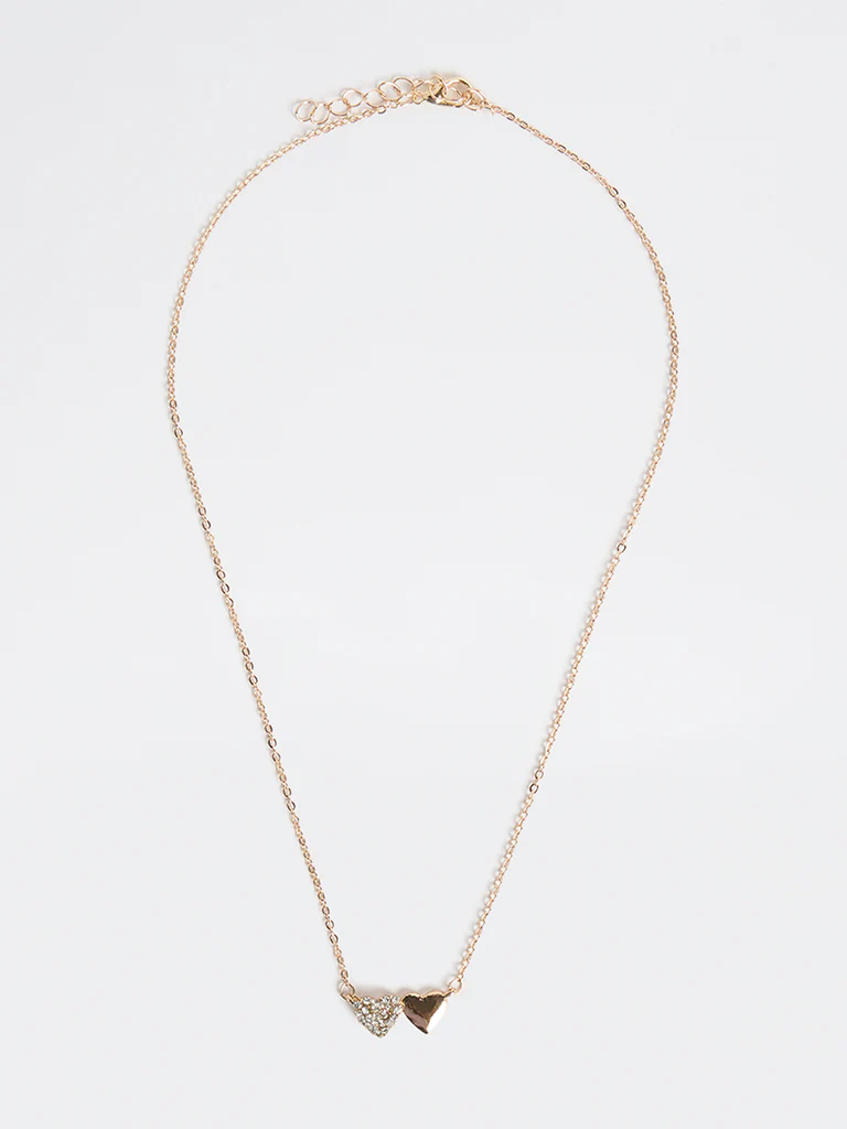 Westside Accessories Gold Heart Stone Necklace
