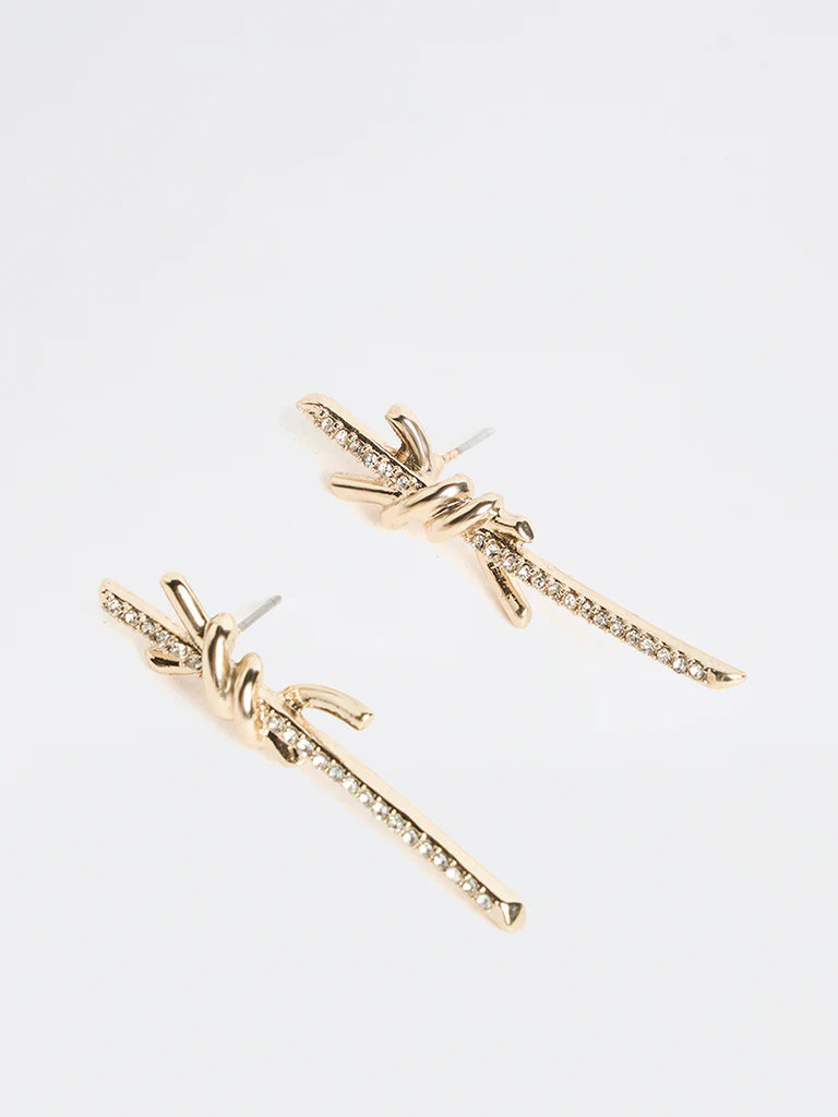 Westside Accessories Gold Knot Stud Earrings - Image 2