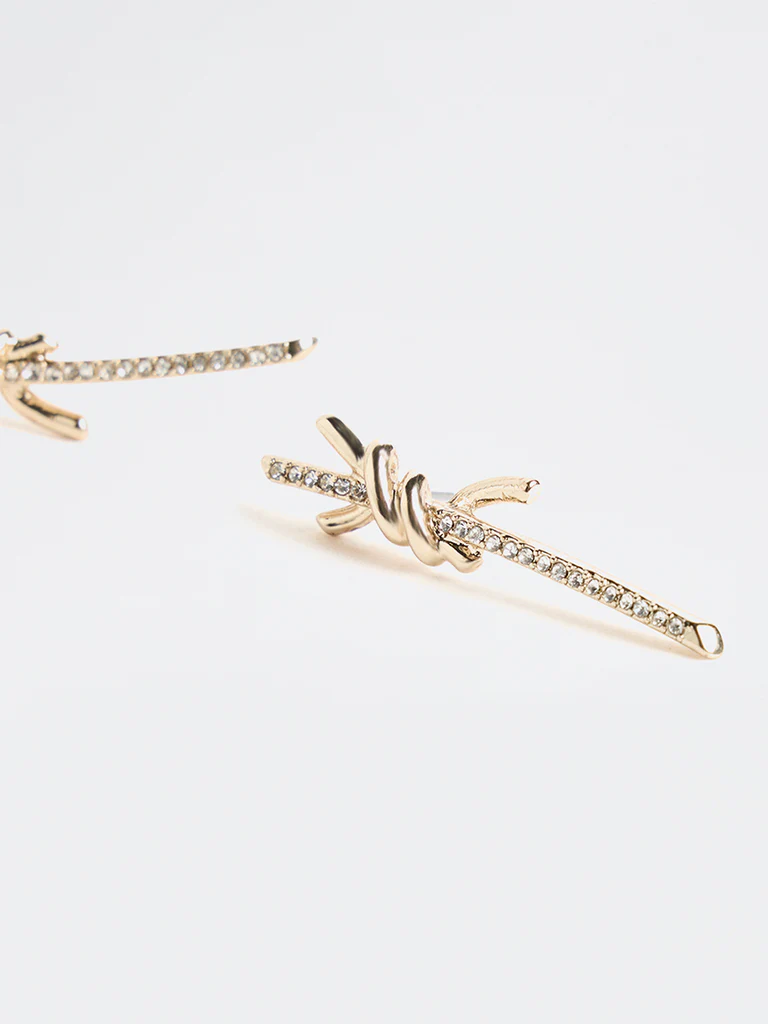 Westside Accessories Gold Knot Stud Earrings - Image 3