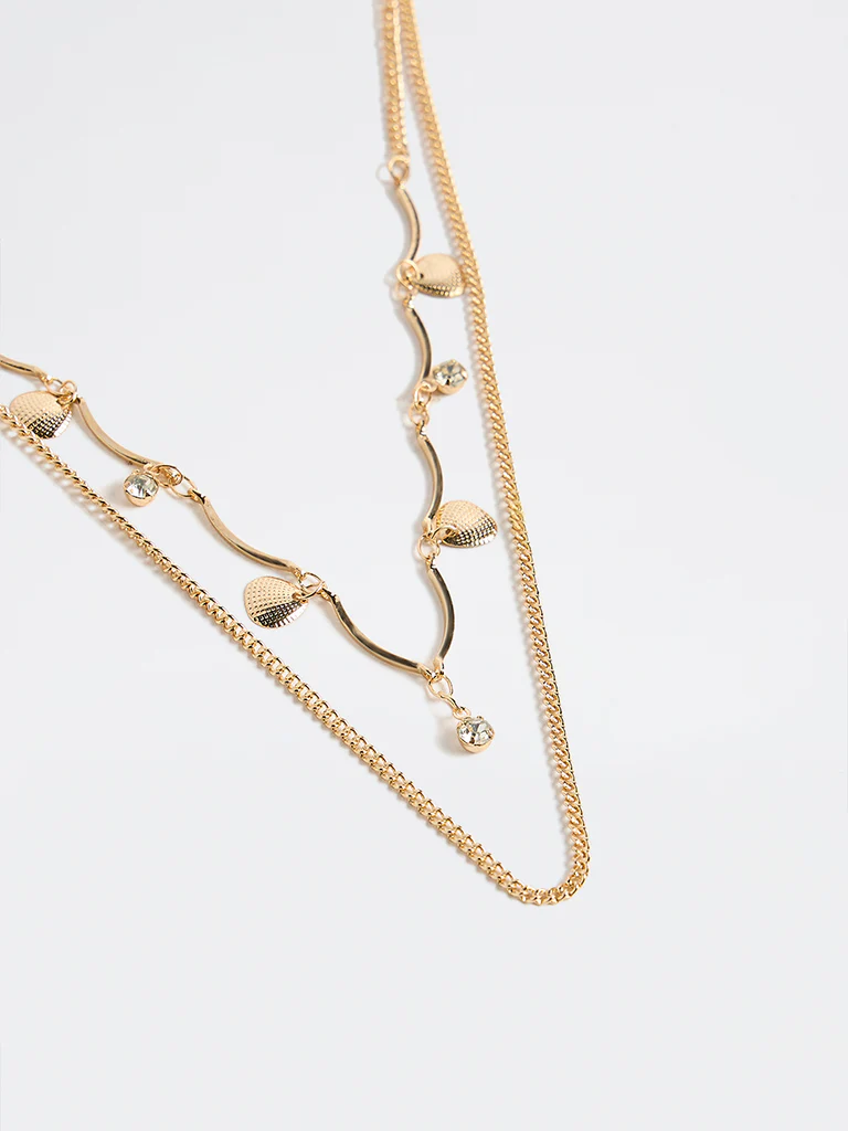 Westside Accessories Gold Layered Chain Necklace - Image 3