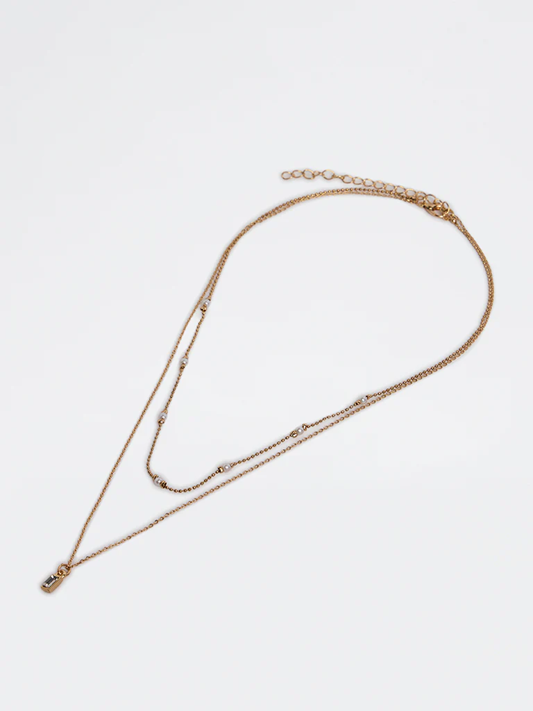 Westside Accessories Gold Layered Pendant Necklace - Image 2