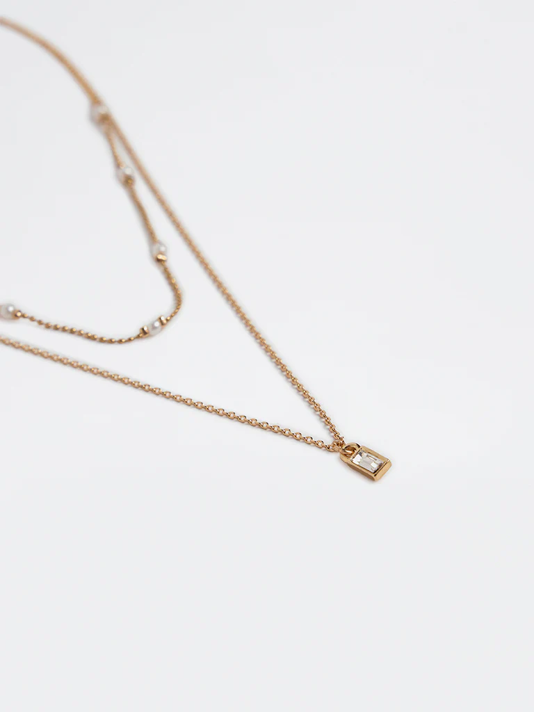 Westside Accessories Gold Layered Pendant Necklace - Image 3
