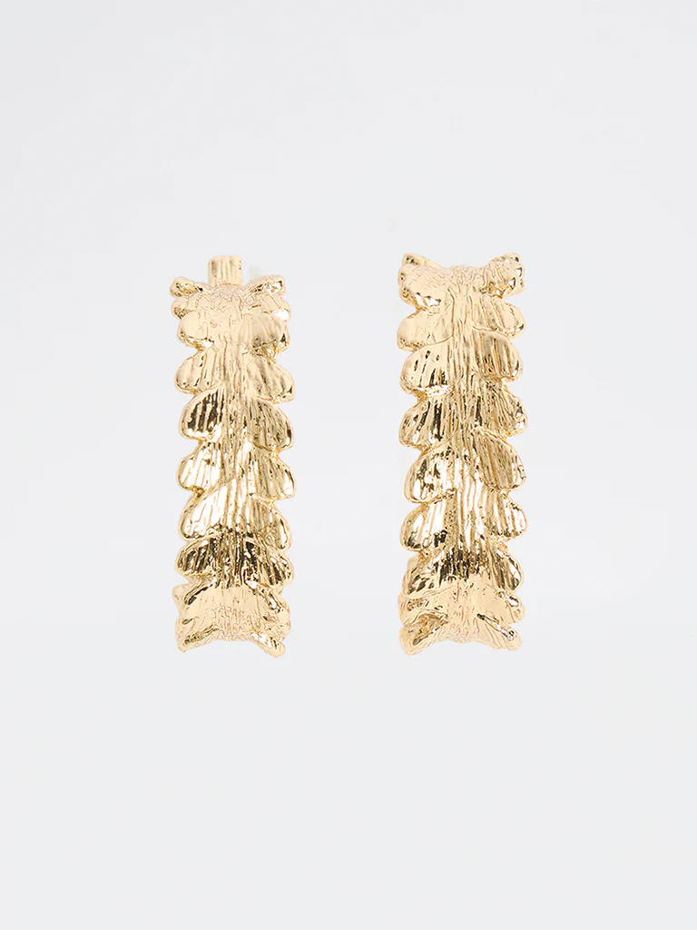 Westside Accessories Gold Leaf Hoop Earrings