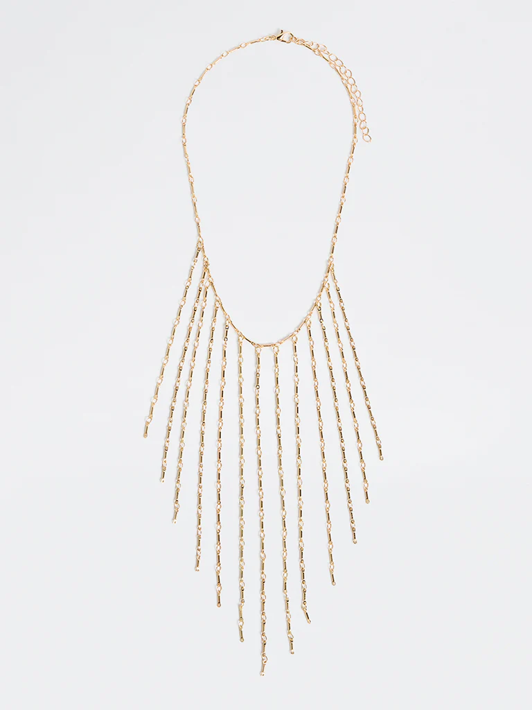 Westside Accessories Gold Lines Statement Necklace