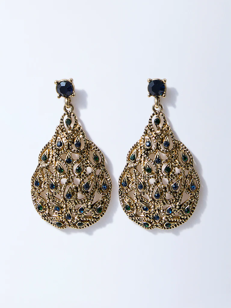 Westside Accessories Gold Mor Pankh Earrings