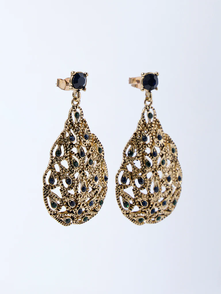 Westside Accessories Gold Mor Pankh Earrings - Image 2