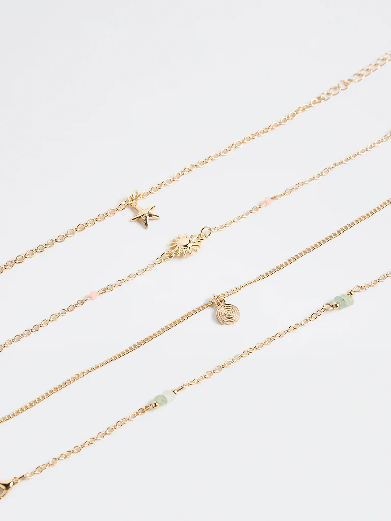 Westside Accessories Gold Multi Chain Bracelets - Pack of 4 - Image 3