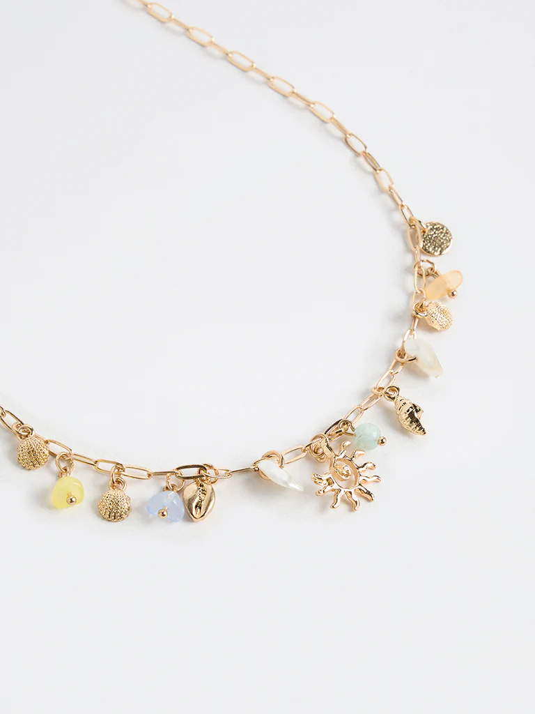 Westside Accessories Gold Multi-Charm Statement Necklace - Image 3