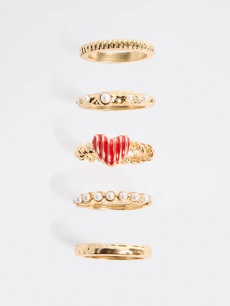 Westside Accessories Gold Multi-Ring Stack - Pack of 5