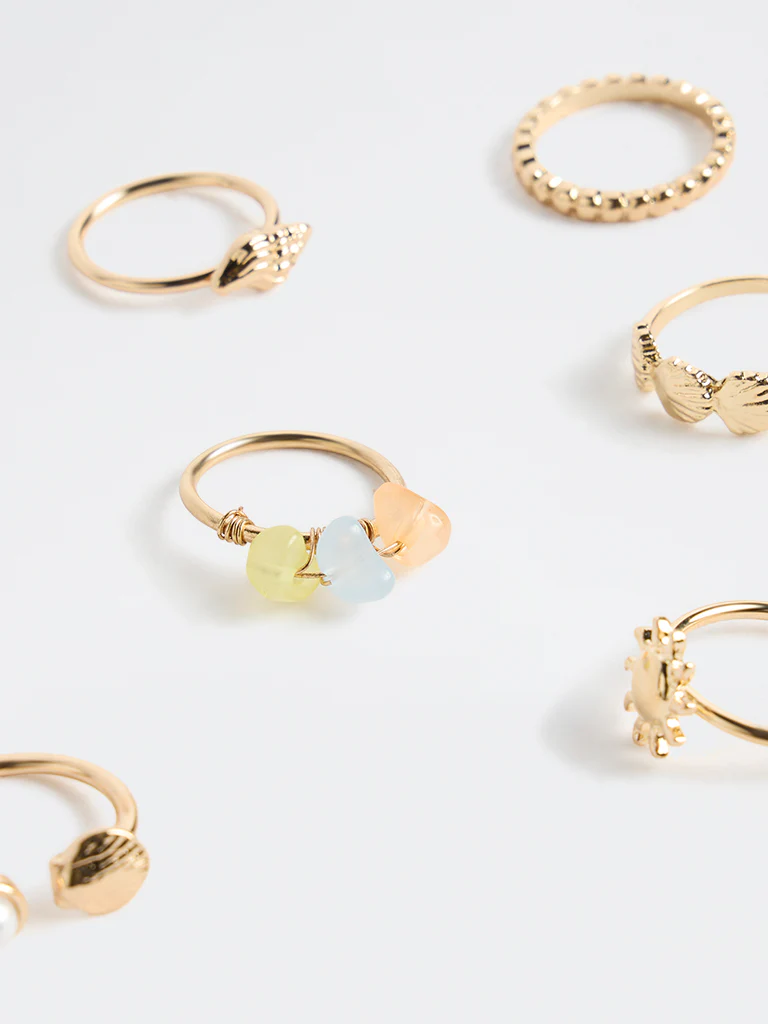 Westside Accessories Gold Multi-Stack Rings - Pack of 6 - Image 3