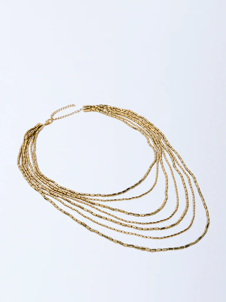 Westside Accessories Gold Multilayer Statement Necklace - Image 2