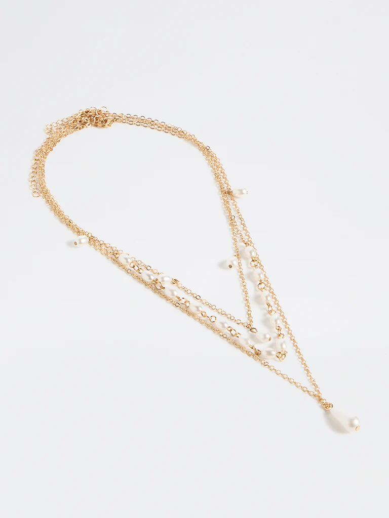 Westside Accessories Gold Pearl Necklaces - Pack of 3 - Image 2