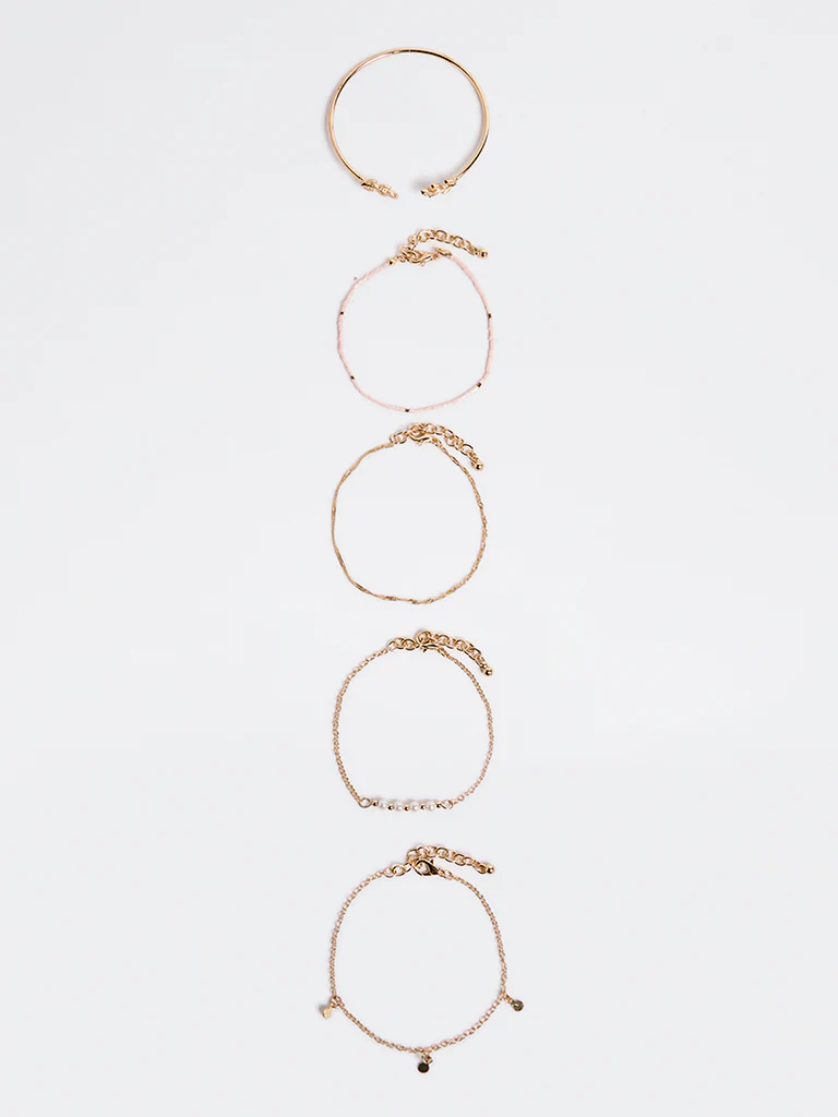 Westside Accessories Gold Pearlescent Bracelets - Pack of 5