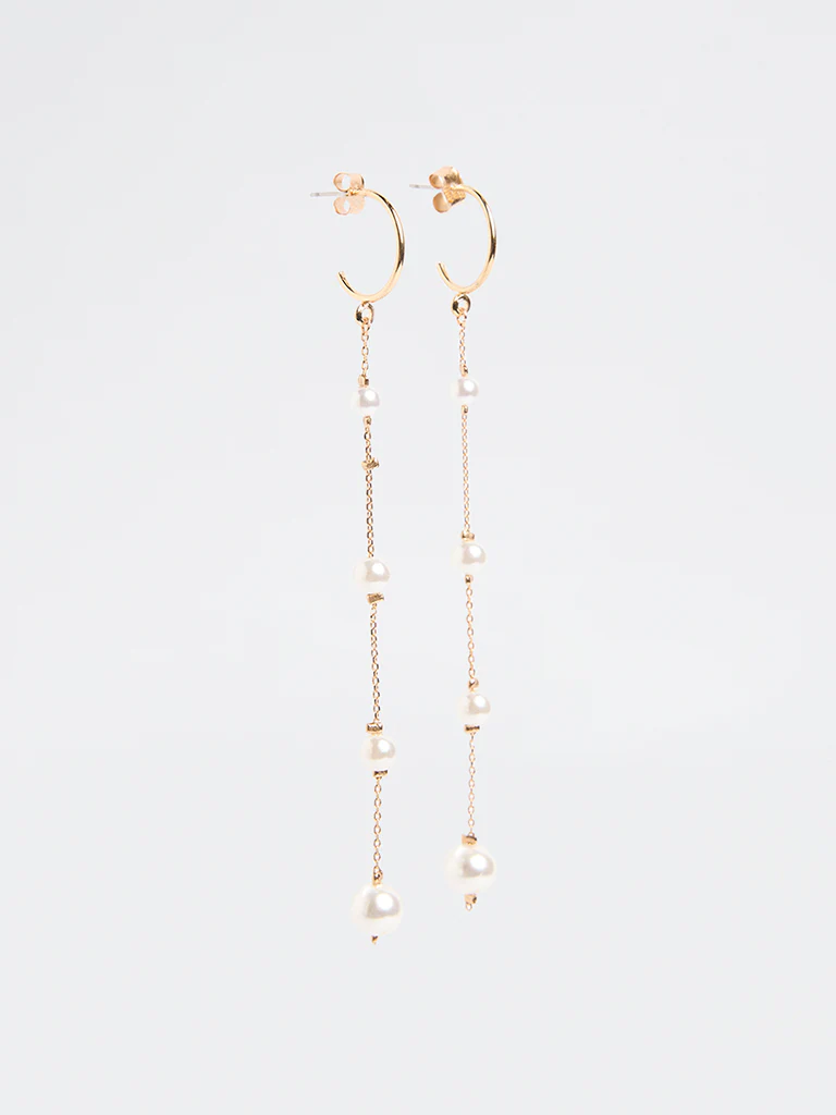 Westside Accessories Gold Pearlescent Drop Earrings - Image 2